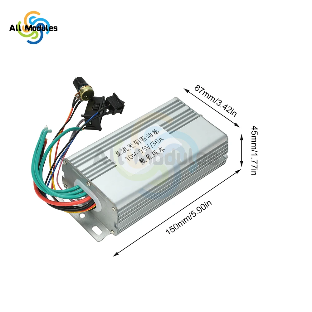 

DC 10-55V 30A Brushless Motor Controller Speed Regulator Drive Board Electric Bike DC Brushless Motor Controller E-Scooter Part