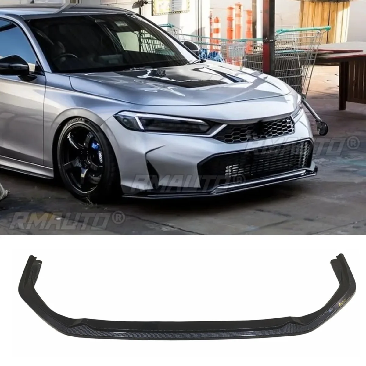 

For Honda Civic 11.5 Generation 2025+Thai Edition Car Front Bumper Spoiler Lip Diffuser Bumper Guard Protector Cover Accessories