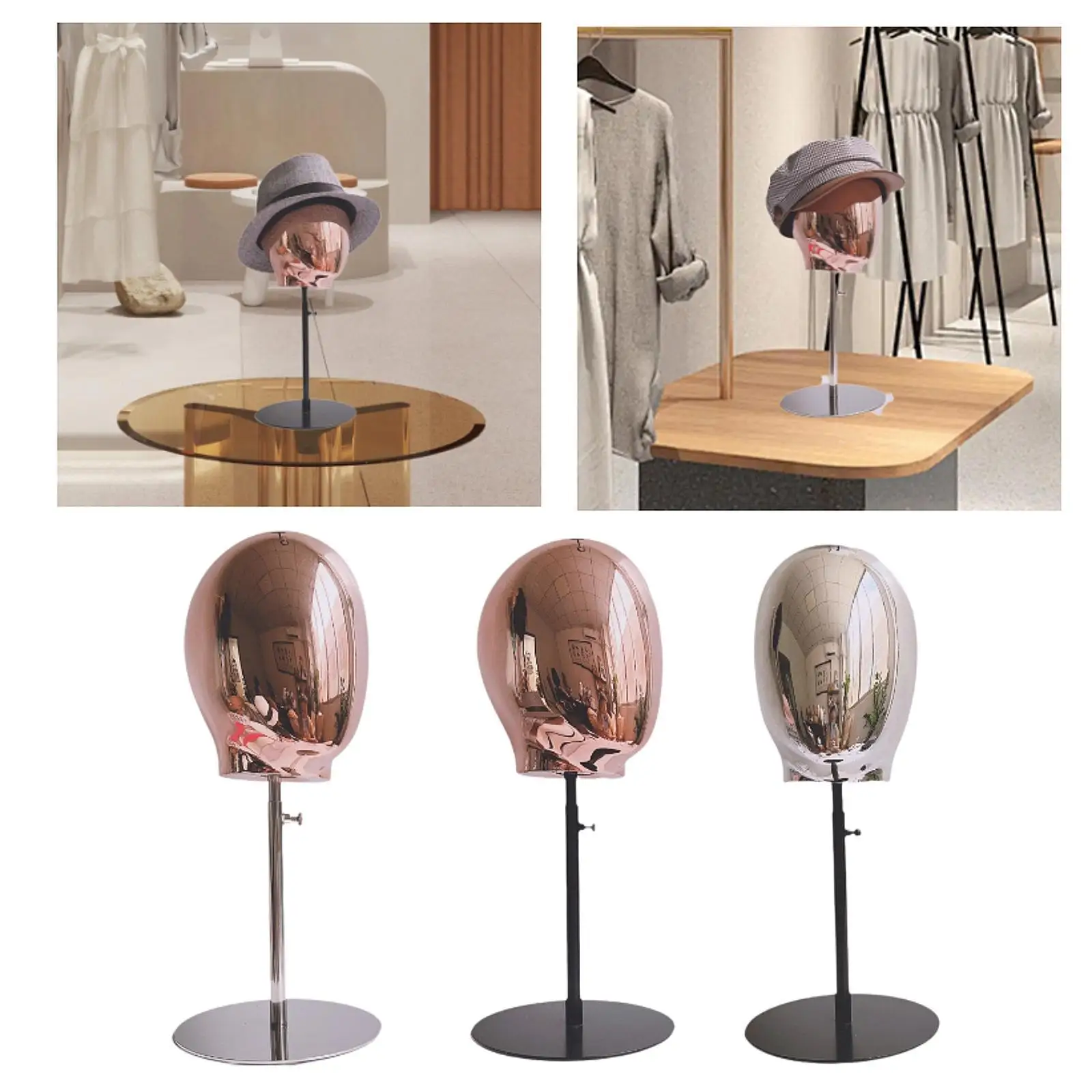 PVC Mannequin Head Headwear Display Props Height from 15.94-21.26inch Hats Display Head for Headdress Hair Styling Wig Salon