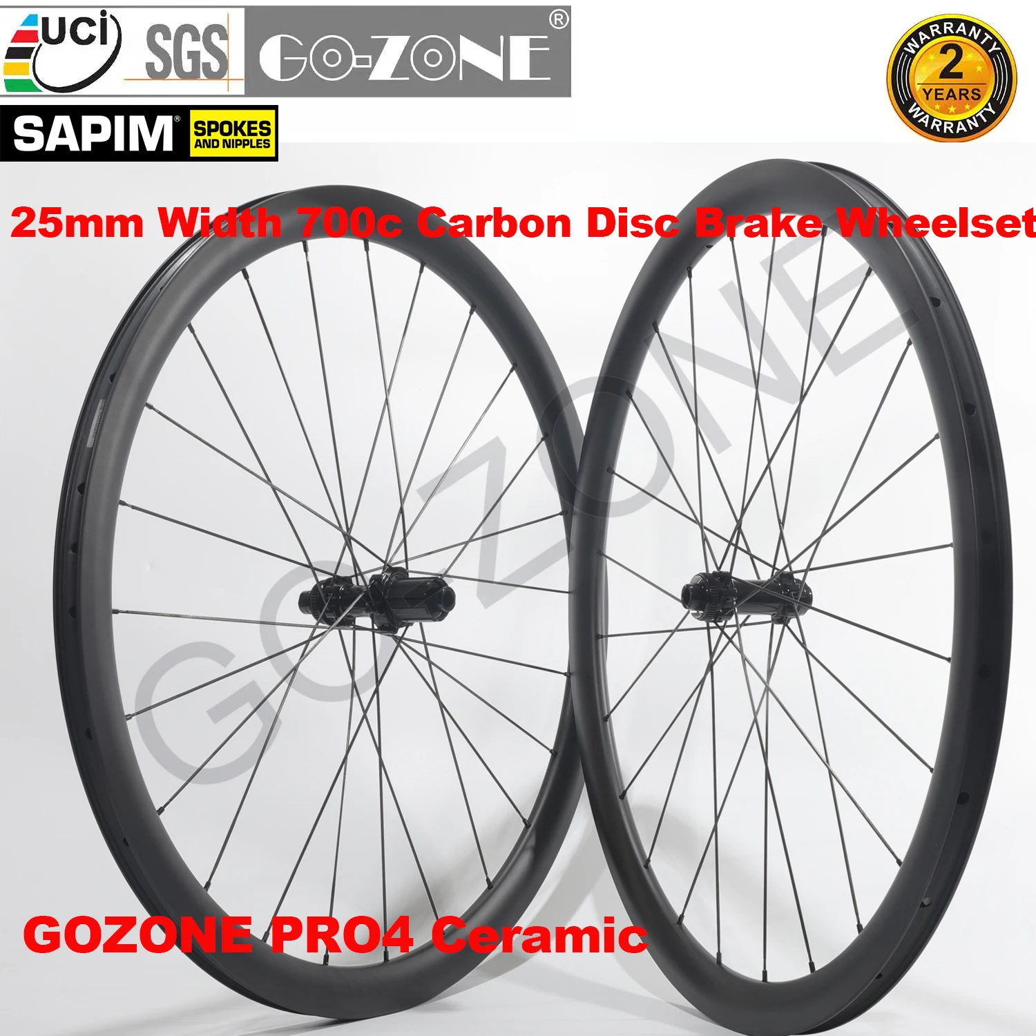 Multiple Specifications Ceramic Hub Carbon 700c Wheelset Disc Brake Clincher Tubeless Tubular GO-ZONE PRO4 Sapim Bicycle Wheels