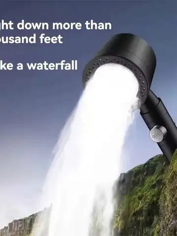 New High Pressure Water Saving Filter Shower Head 5 Modes Handheld Shower Head One Button Stop Bathroom Accessories Set