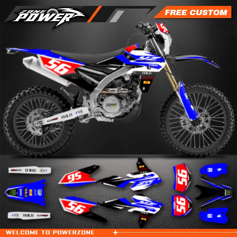 Powerzone For Yamaha WRF450 2016 2017 2018 YZF450X 2015 2016 2017 2018 Custom Backgrounds Graphics Decals Sticker Kits 03