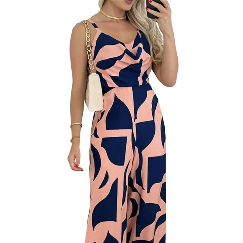 

M12K-Jumpsuits For Women Strap Backless One Wide Leg Piece Jumpsuits Rompers Going Out Vacation Summer