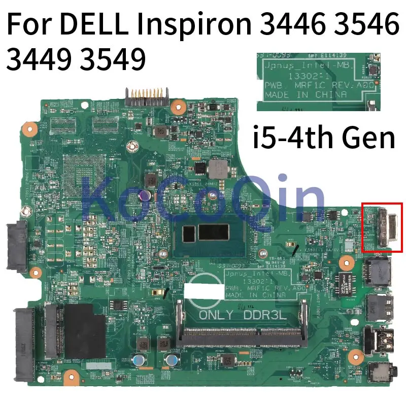 

3546 For DELL Inspiron 3446 3449 3549 3440 3442 Notebook Mainboard 13302-1 MRF1C 01NR96 0TY9CH 0YMJWJ 05VTW9 Laptop Motherboard