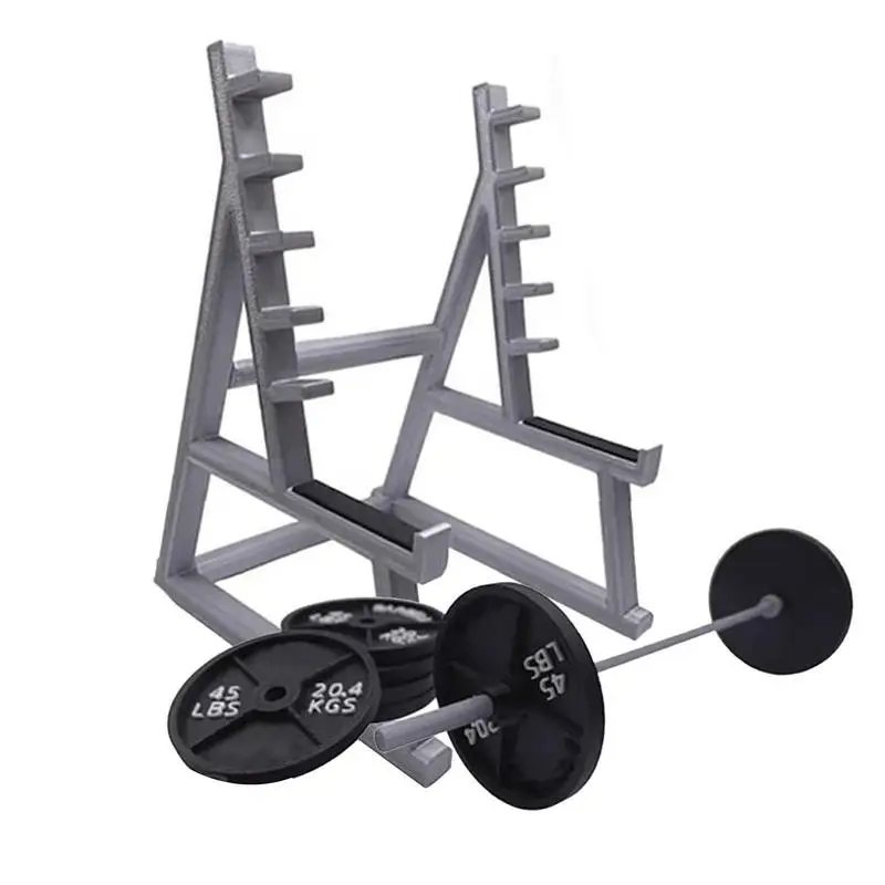 Pencil Holder For Desk Barbell Rack Display Holder Portable Gym Theme Pen Storage Squat Rack Ornaments With Barbells And Weights