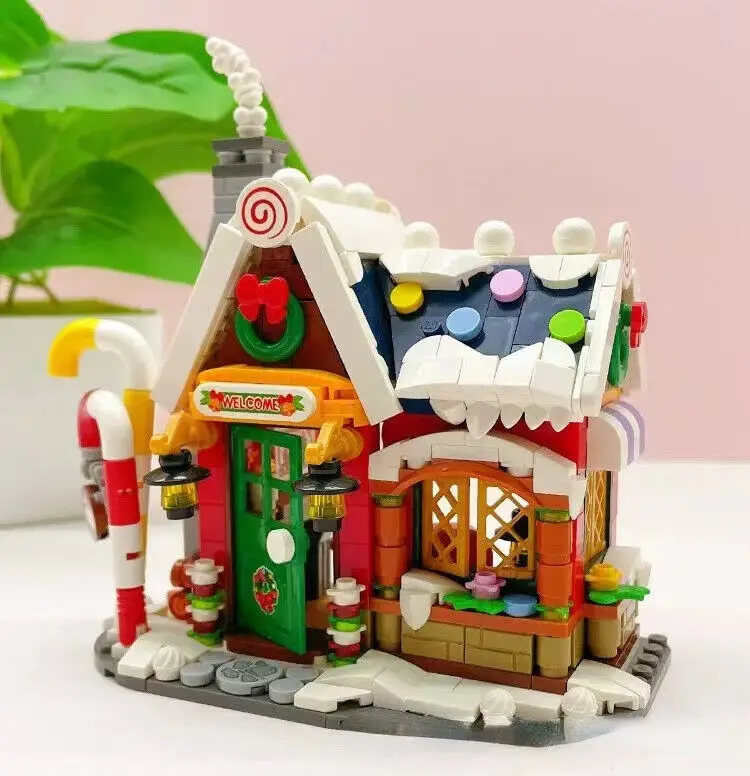 LOZ-Mini décennie s de Construction, Briques, Jouets, Puzzle DIY, Café de Noël, Maison de Bonbons, Cadeau de Vacances, Décorations pour la Maison,