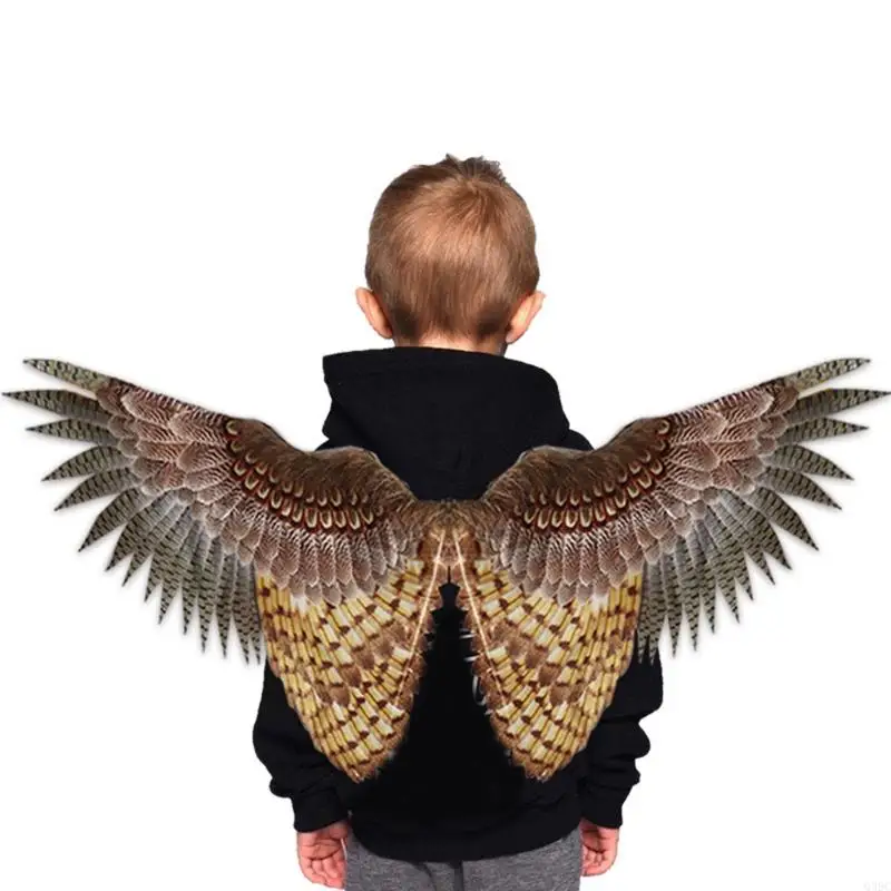 Q39C Eulen Kostüm Set für Kid Boys Girls Halloween Owl Mask Owl Flügelvögel Flügel Owl halbe Gesichtsmaske Party Gefälligkeiten