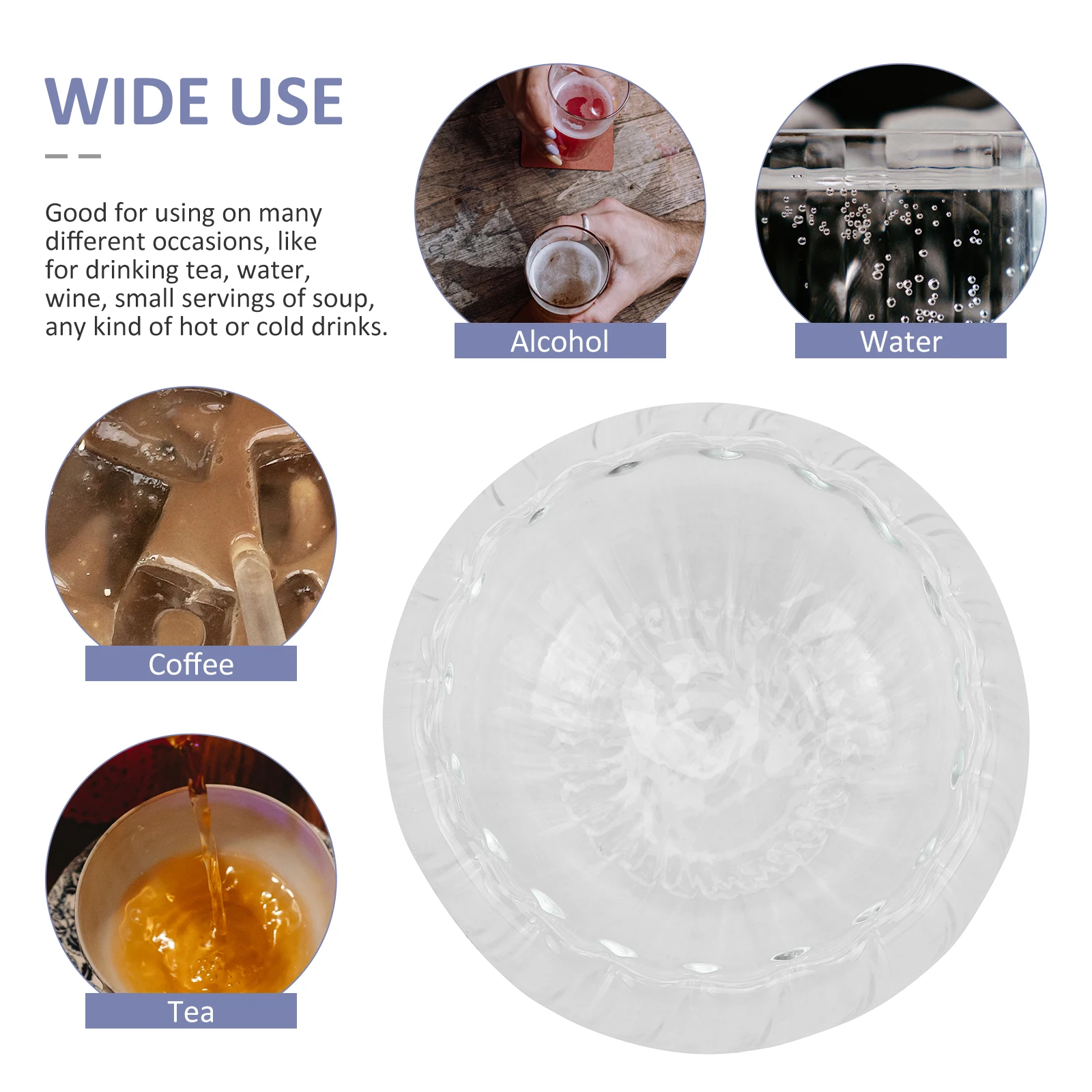 

6Pcs Double Layer Glass Tea Cups Pumpkin Stripe Transparent Mugs for Tea Wine Water Hot Cold Beverages Glass Pumpkin Stripe Mugs