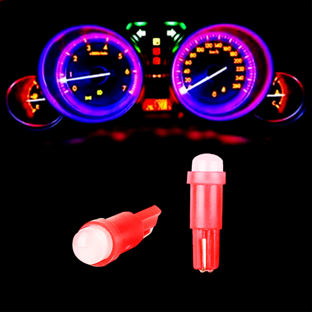 10Pcs T5 COB Car Dashboard Light Reading Light W1.2W W3W LED 1SMD Indicator Light Instrument Lamp Bulb 4014 LED Signal Light