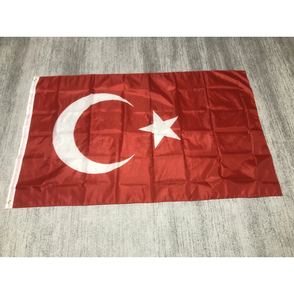 superonezxz flag Turkey flag 90x150CM double penetration polyester hanging banner tur tr turkey flag For home decoration