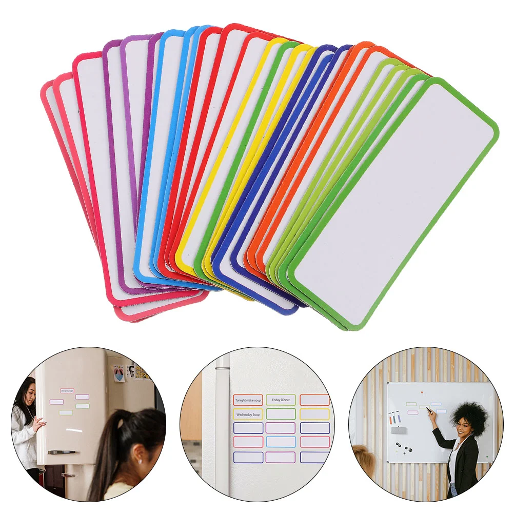 54 Pcs Magnetic Tape Strips Label Labels Dry Erase Refrigerator Board Tag Whiteboard for Fridge