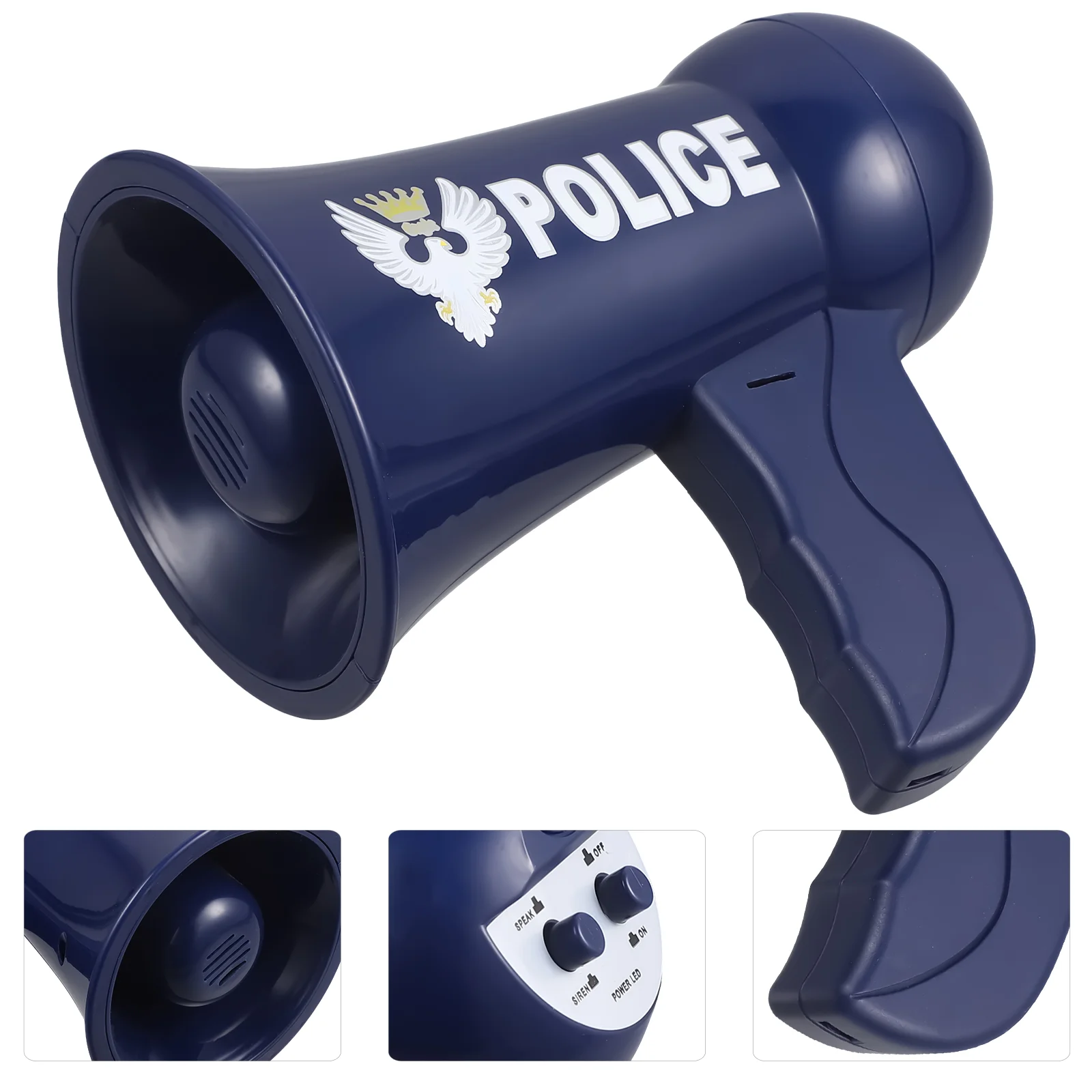 Police Megaphone Toy Funny Guide Loudspeaker Toy Role Cosplay Toy for Kid Child Boy without Batteries (Random Button Style)