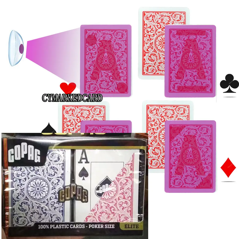 

Маркированная игральная карта для инфракрасных контактных линз Copag Elite, реквизит для покера с защитой от царапин, забавные игровые карты