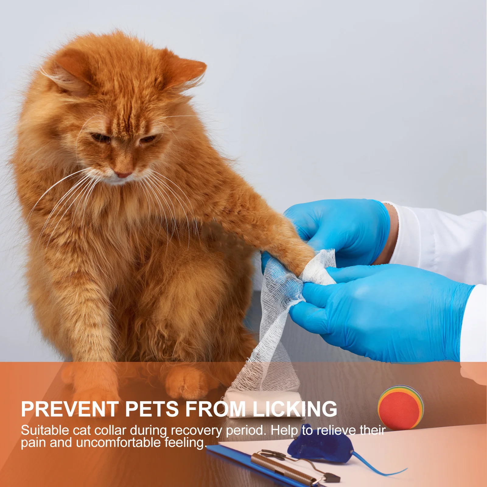 

Waterproof Cat Recovery Collar Soft Durable Protective Neck Circle Post Surgery Anti Licking Anti Bite Scratch Wound Care Pet