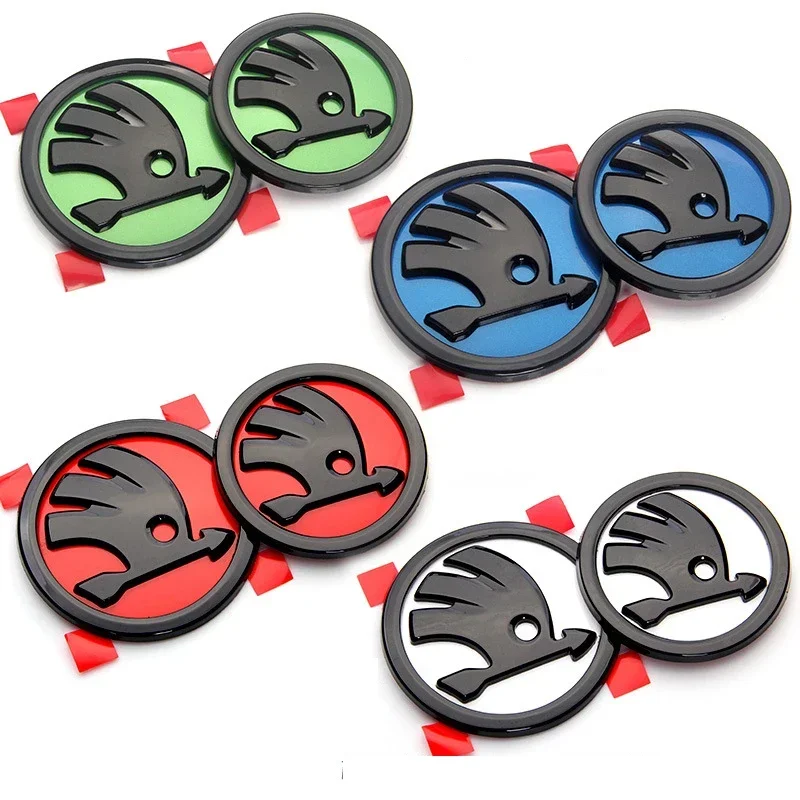 

Для SKODA 2 шт. 90 мм 80 мм Автомобильная передняя решетка капота Эмблема на задний багажник Наклейки Kamiq Octavia VRS VII Kodiaq GT Yeti