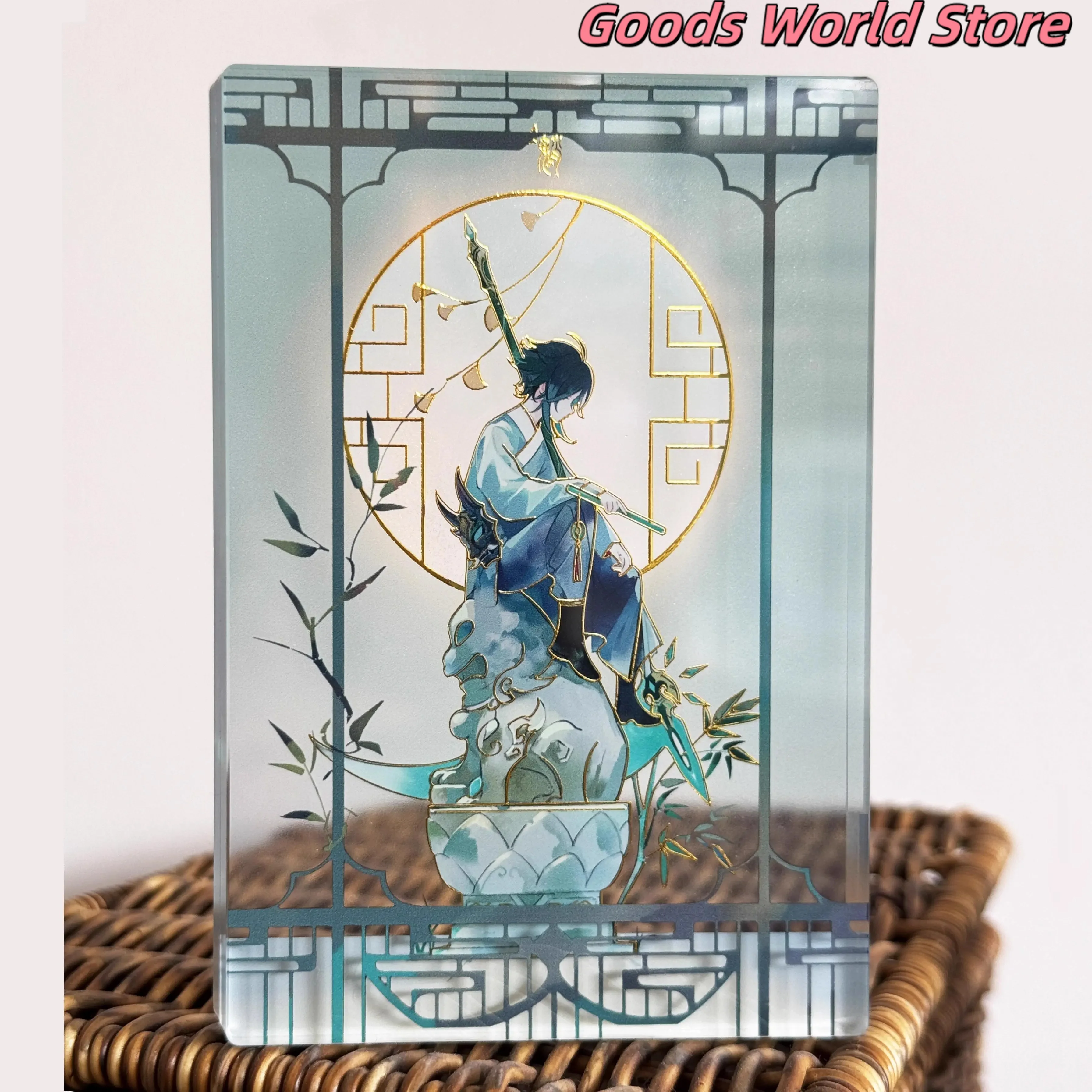 Mihoyo xiao Genshin Impact Figure Xiao Card Flowing sand ornament xiao Cosplay Costume accessory Cosplay Anime Figure Gifts