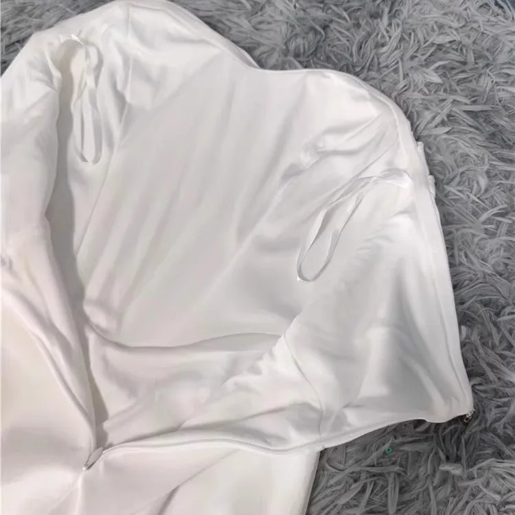 فستان سهرة طويل عالي الخصر مع تصميم من الألياف مع فتحة جانبية للتخسيس والخصر مطوي على شكل حرف A للنساء