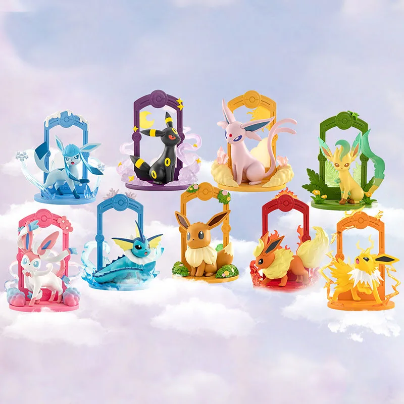 Pokemon collectible figurines PVC Cartoon Eevee Dream kids Blind Box Hand Doll Display Children Gift Collection
