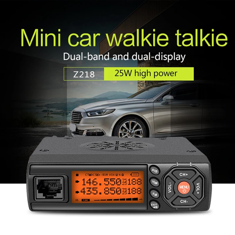 Z218 Mini Mobile Radio Car Radio 10KM 25W Dual Band VHF/UHF 136-174Mhz 400-470Mhz 128CH Mini Walkie Talkie Z218