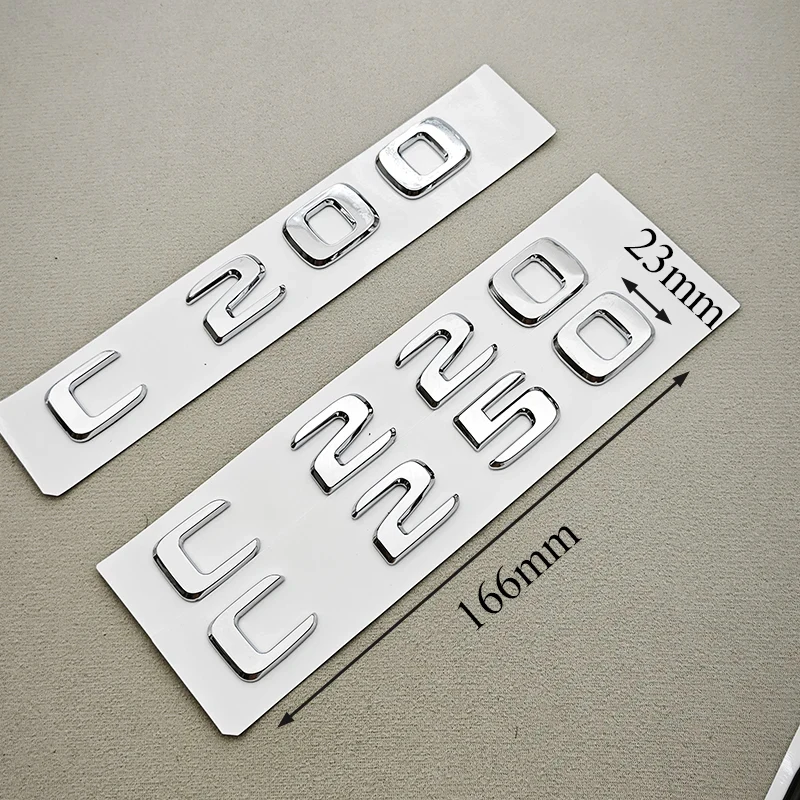 ABS Car Letters C200 C220 C250 C300 Logo Rear Trunk Badge Emblem Sticker For Mercedes Benz C Class W201 W202 W203 W204 W205 view 2