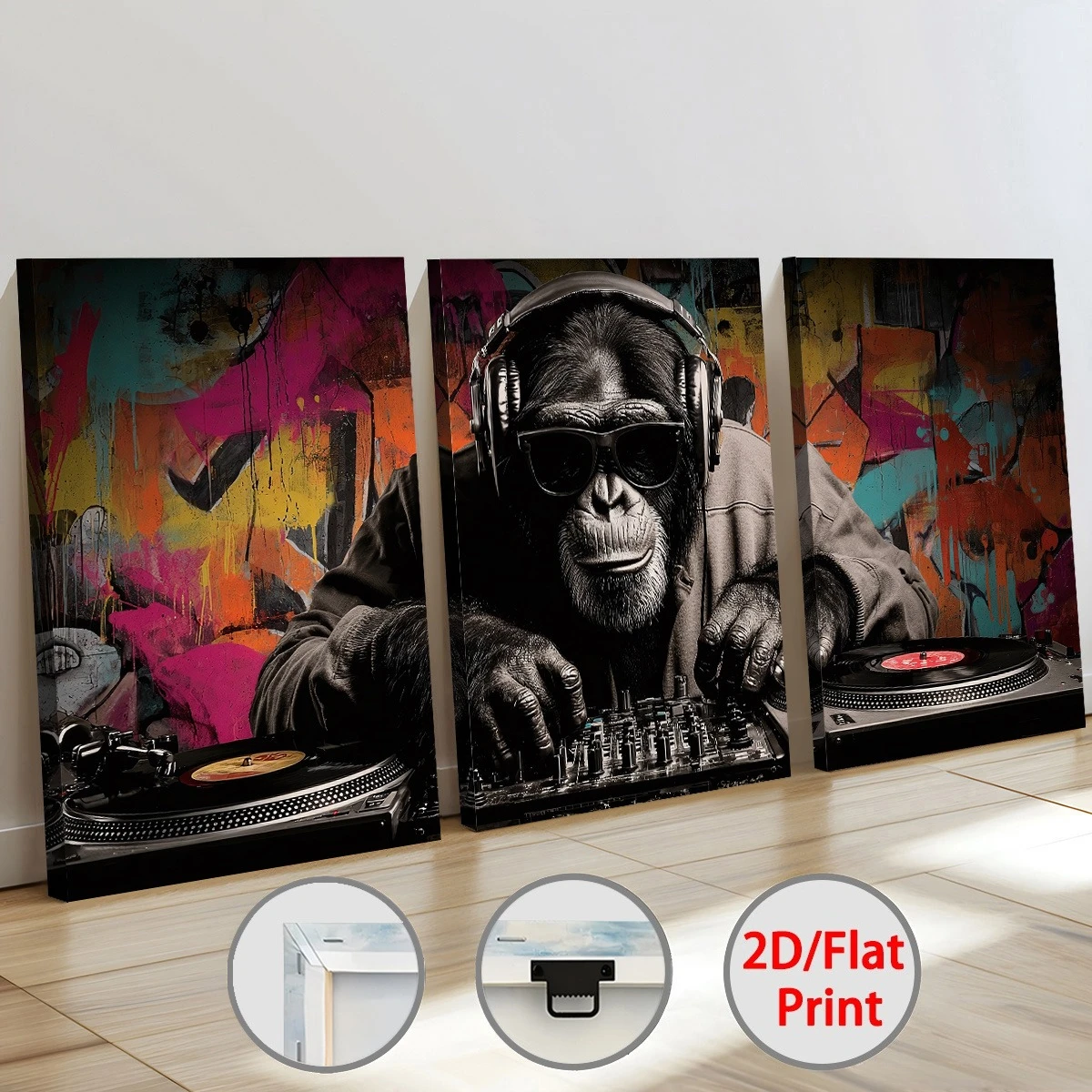 Modern Fashion Gorilla Monkey Electronic Music, Framed Ready to Han, Home Decor, Wall Art, Room Decoration Living Room Decor