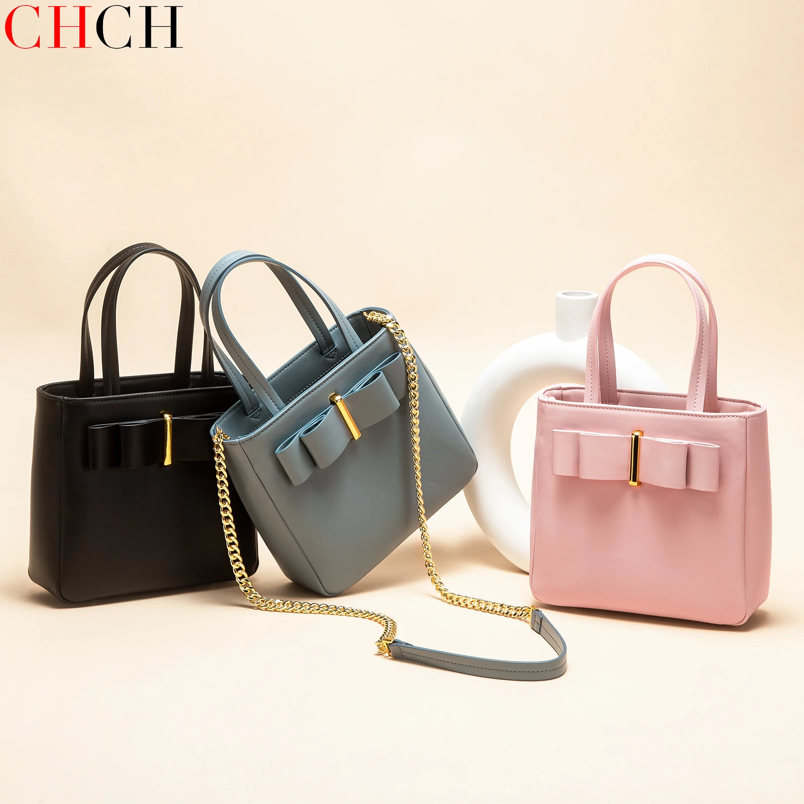 CHCH Shoulder Bag New Classic Bow Pink Handbag Women's Gift