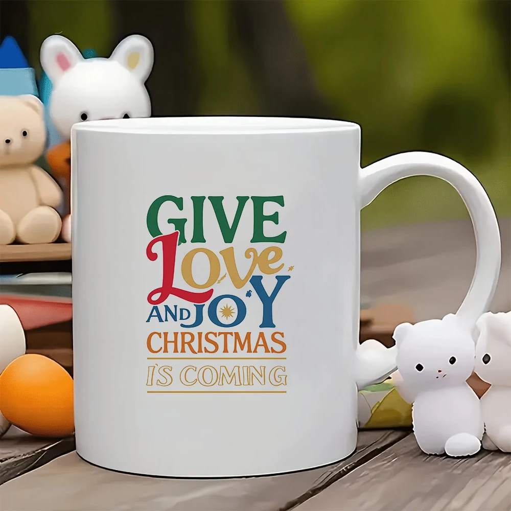 

11oz Cup + Creative Christmas Stickers + Joyful Christmas Gift - Kids Water Bottle Family Office Coffee Cup