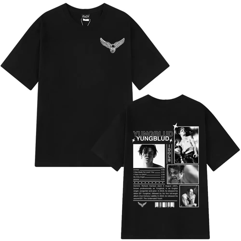 Yungblud IDOLS The World Tour 2025 T-shirts Men Women Hip-hop Punk T-shirts Short-sleeved Loose Casual Cotton T-shirt Streetwear