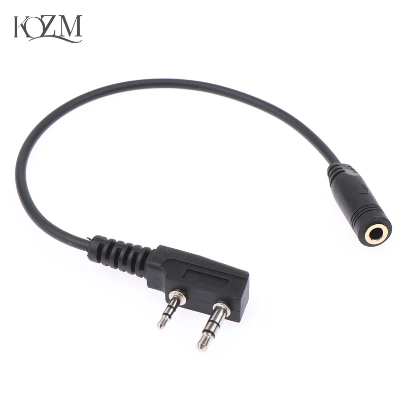 Kabel Transfer Earphone ponsel Audio wanita, 2 Pin K1 ke 3.5MM untuk TYT untuk UV5R 888S Headset adaptor