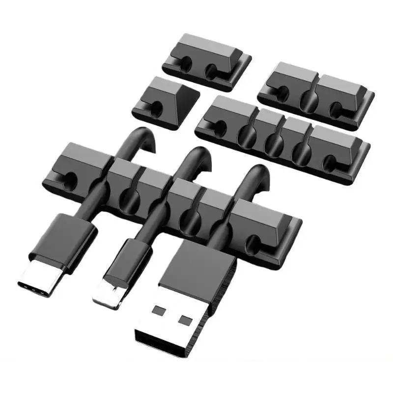 5Pcs USB Data Cable Winding Device Silicone Porous Storage Desktop Cable Organizer For Mouse Headphone Car Wire Holder