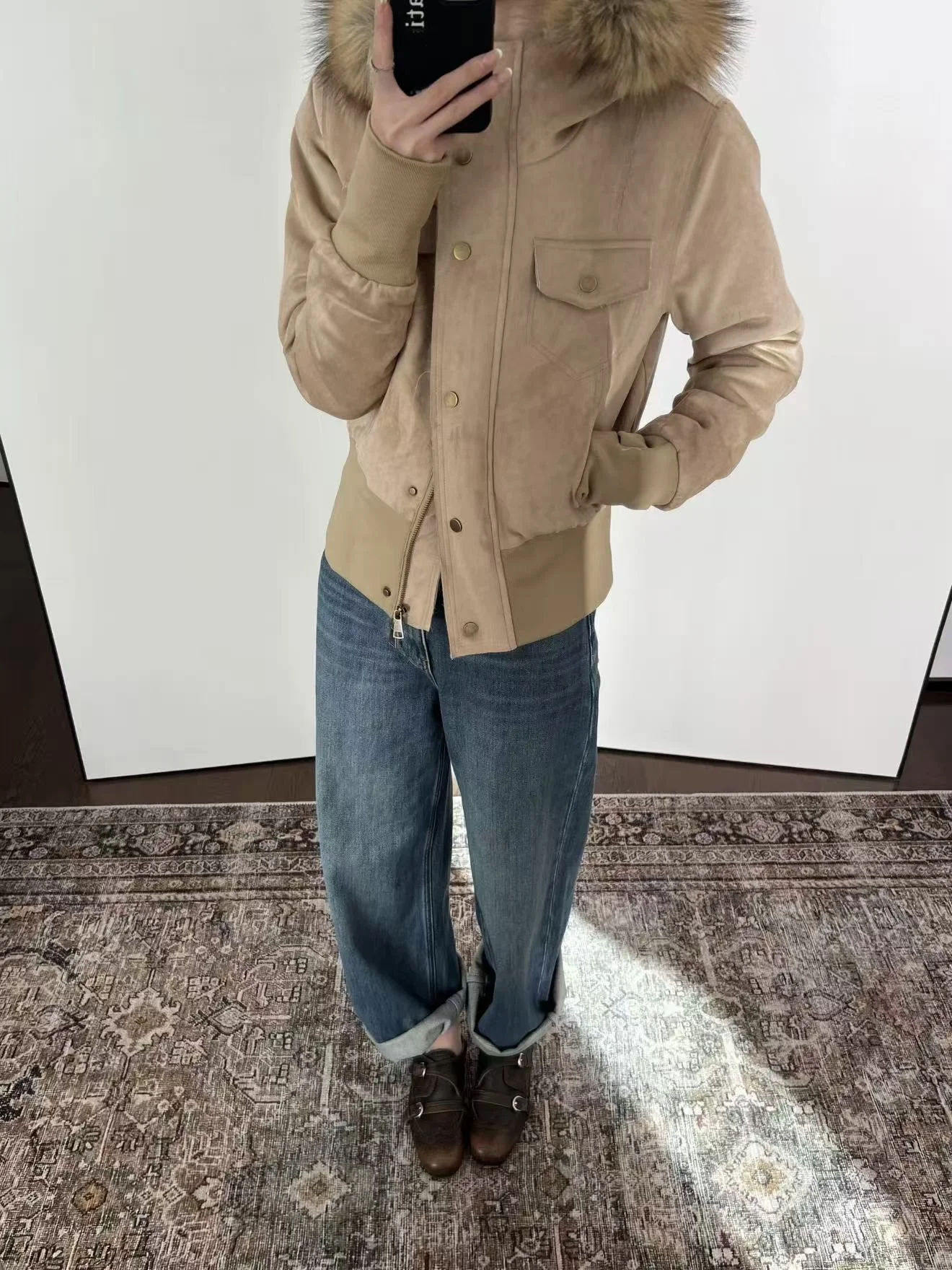 

TheLike Original Теплая хлопковая куртка цвета хаки с воротником из меланжевой ткани, женская, с длинными рукавами, на пуговицах, верхняя одежда