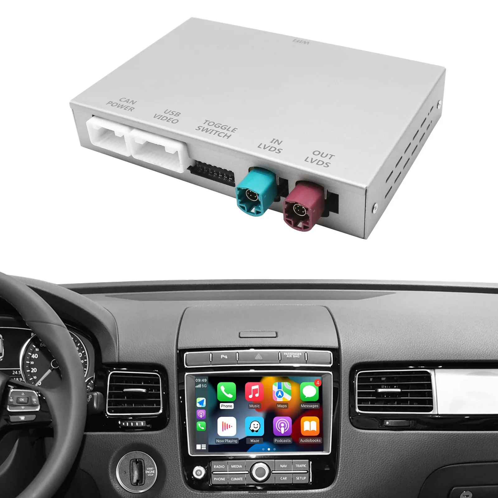

AUTO Wireless Carplay Adapter for VW Touareg RNS850 Radio Android Navigator Wireless Airplay Screen Mirror