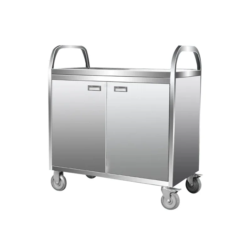 304 stainless steel dining cart, thickened three layers, stainless steel push cart