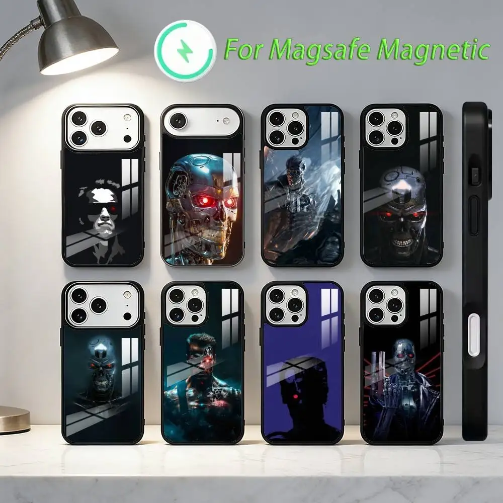 

Чехол для телефона C-Cool T-The Terminator для iPhone 17, 16, 15,14,13,12,11, Plus, Pro, Max, чехол для беспроводной зарядки Magsafe