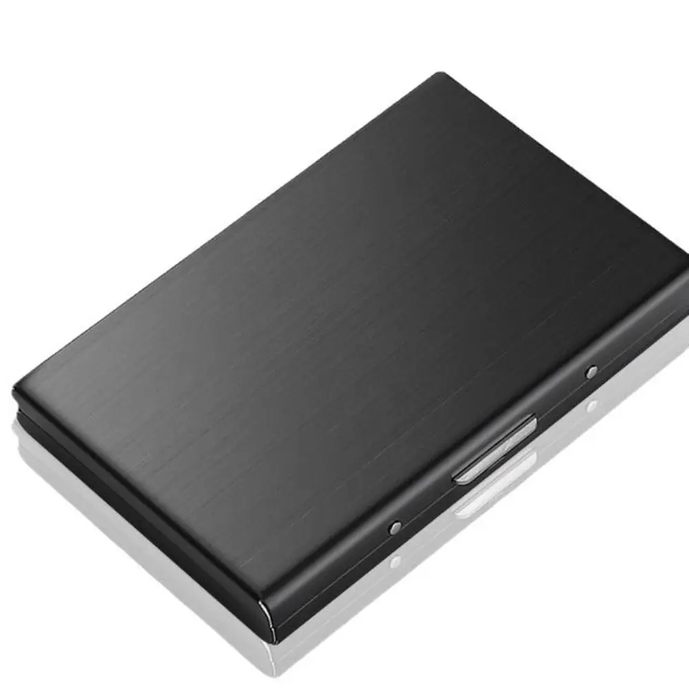 Fashion 6/10 Slots Credit Card Holder Stainless Anti RFID Debit Box Slim Short Wallet Travel