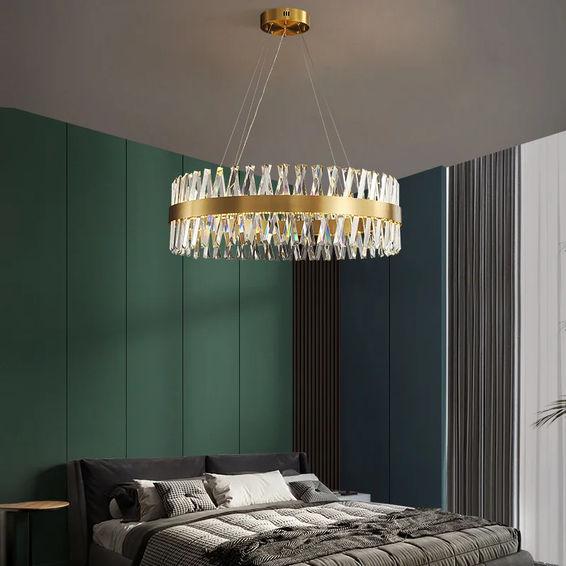 

Modern Luxury Crytal Chandeliers For Living Room Free Shipping Gold Pendant Chandelier Light For Bedroom Lighting