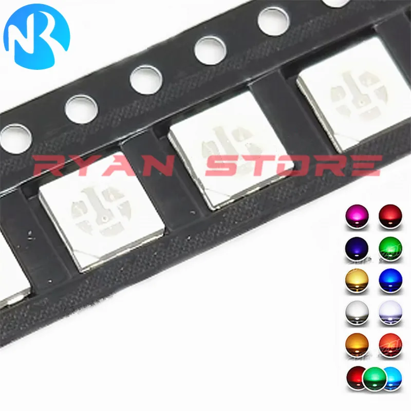 100PCS 5050 SMD LED White Red Blue Yellow Green Warm White Orange Warm White  ZHENG White Cold White Light Emitting Diode 6Pin