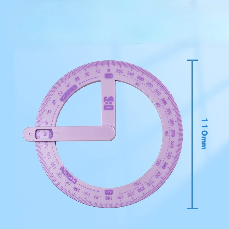 360° Rotatable Protractor Set Math Angle Measuring Tool Geometry Learning for Students Demonstration Gauge Educational Supplies