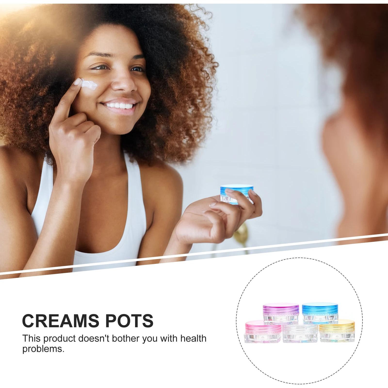 

50pcs Face Cream Boxes Storage Round Jars Lightweight Transparent Containers Lids Skincare Travel Gym Portable