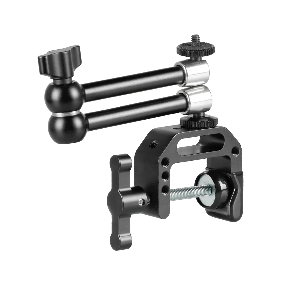 CAMVATE-Soporte de escritorio con abrazadera C + brazo mágico articulado de 9,8 "+ Mini cabezal de bola para jaula de cámara DSLR, montaje de Monitor de configuración DIY