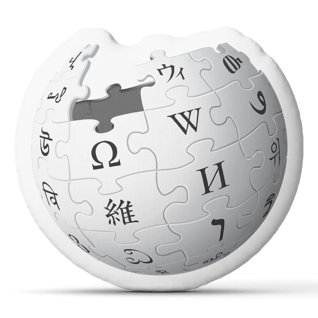 Wikipedia Logo Shaped Stuffed Pillow Puzzle Globe Cushion Throw Pillow for Sofa Home Decor Encyclopedia Gift for Readers