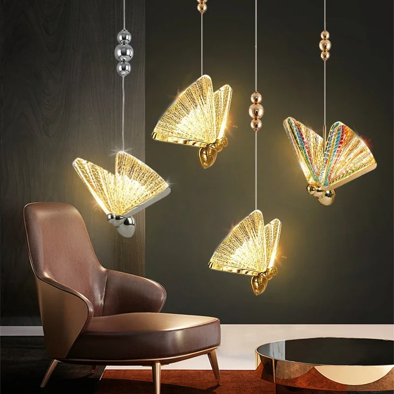 

Butterfly Led Pendant Lights Nordic Hanging Lamp Indoor Lighting For Bedside Living Dining Room Kitchen pendente