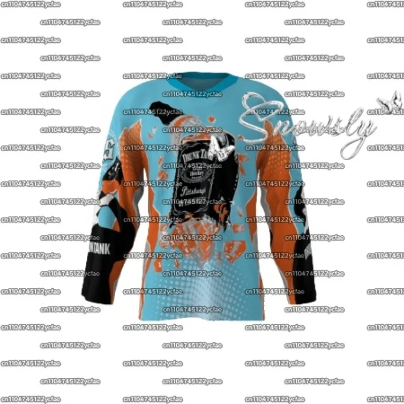 

2025-26 Fashion Drunk Tank Blue Jersey Long Sleeve Breathable Men and Woman Jersey Oversized Fashion Breathable Sports Tshirt