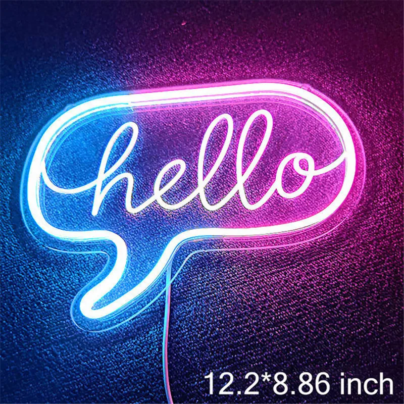 Hello LED Neon Light Sign Letters Neon Sign Wedding Holiday Christmas Party Wedding Decorations Home Wall Decor Neon Lamp Gifts