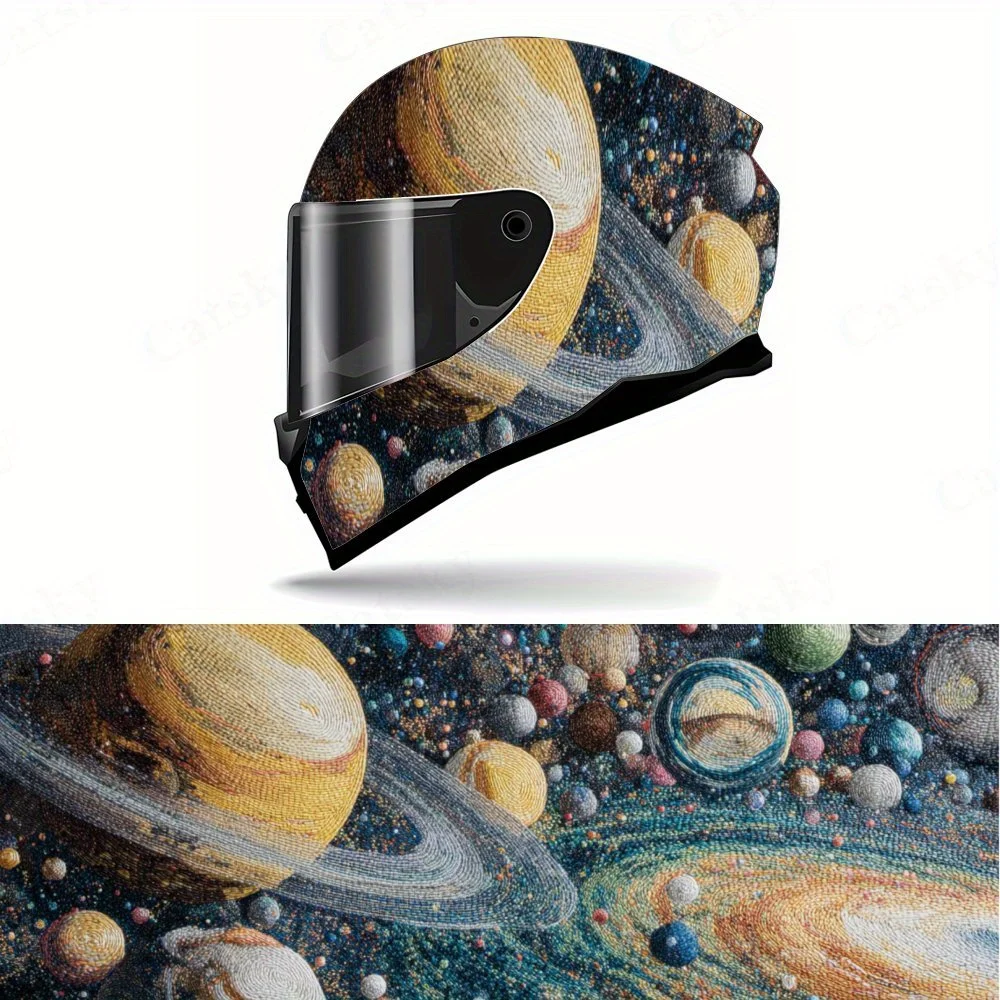 

Stunning Cosmic - sky Motorcycle Helmet PVC Protective Sticker, Motorcycle Helmet Exterior Decorative Accessory, Waterproof & Se
