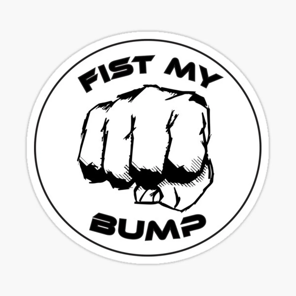 Fist Bump Success Victory Sticker for Laptop Decor Bedroom Car Cute Cartoon Art Fashionable Public Suitcase