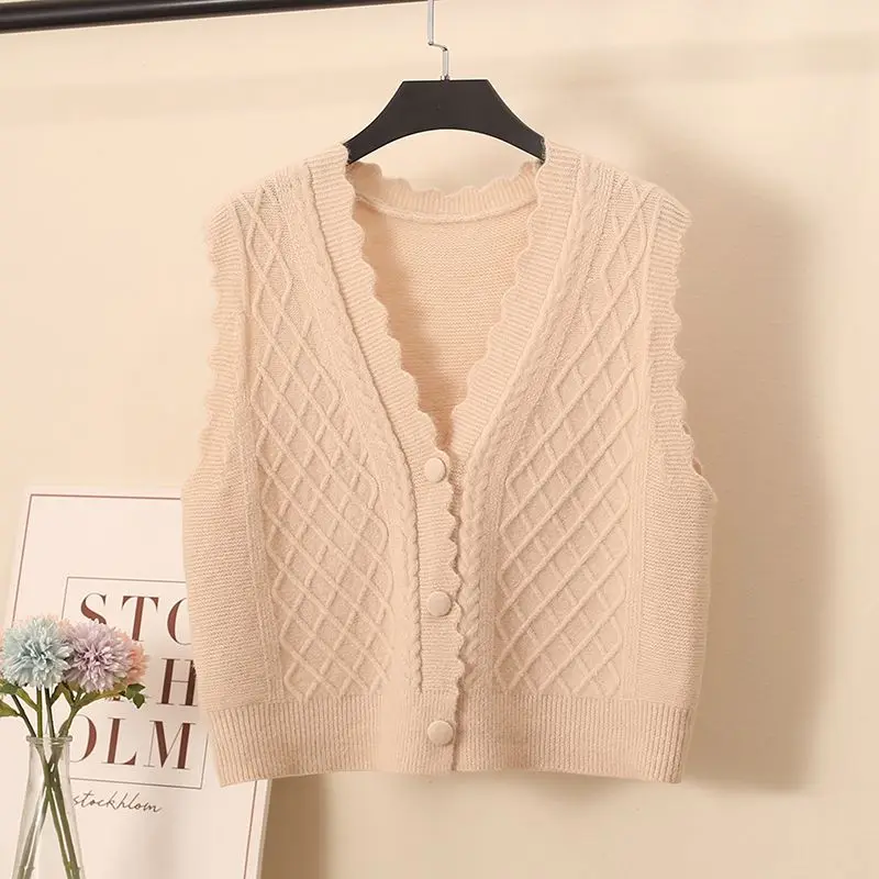 White Sweater Vest Sweater Vest Women\'s Tank Top Solid Knit Cardigan Vest Sweater Vest Women Clothing Vestcropped Sweaters Tops