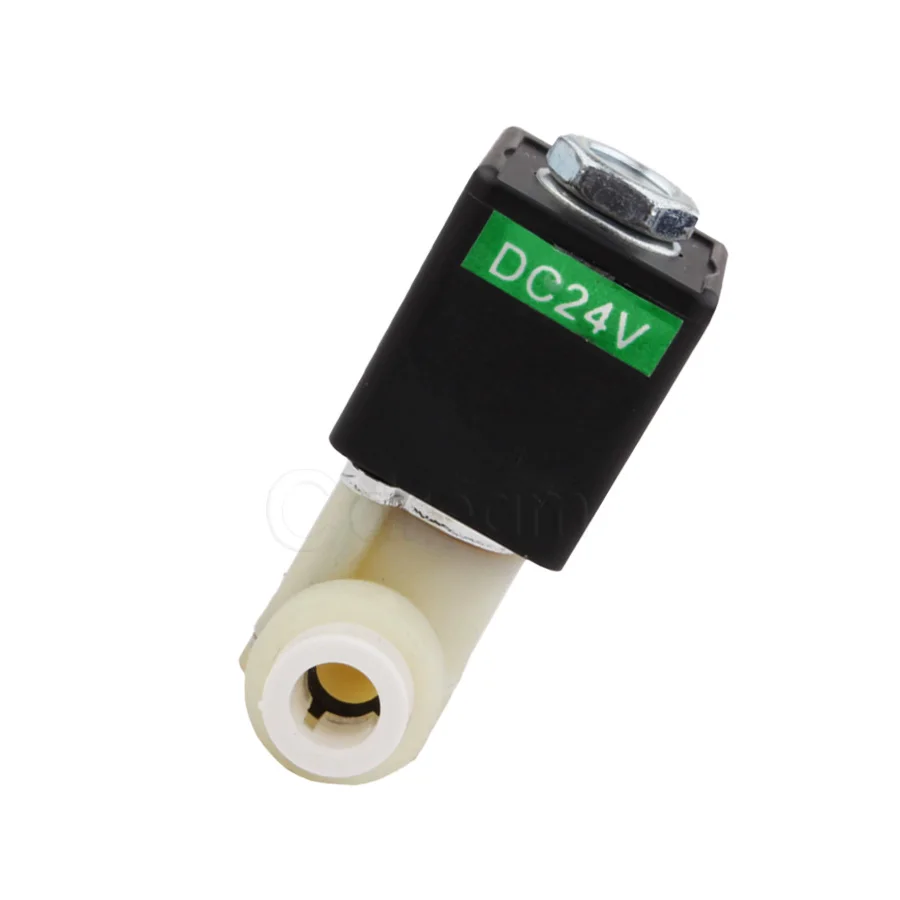 Picture 6: Normally Closed Plastic Water Solenoid Valve DC24V, 8mm Quick Fitting, Viton Seal for Dental Distiller Autoclave