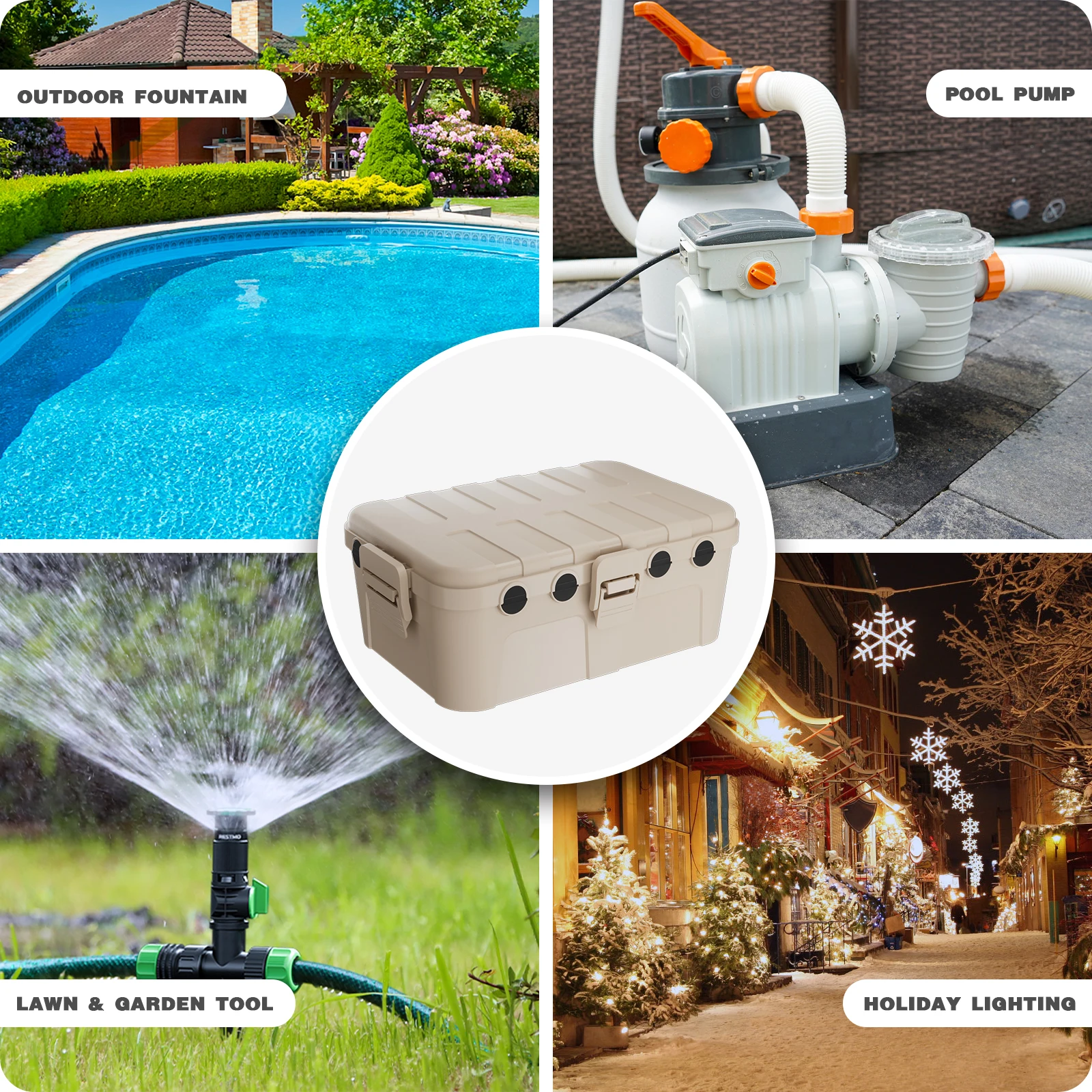 صندوق توصيل مانع لتسرب الماء صندوق كهربائي خارجي مقاوم للماء IP54 غطاء سلك تمديد مقاوم للماء لمخرج الطاقة/القابس/المقبس #6