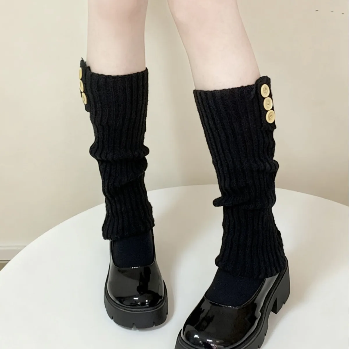 الخريف والشتاء طماق سميكة جوارب محبوكة كومة الجوارب أنبوب الجوارب JK الأبيض العجل الجوارب الشتاء الجوارب الدافئة #1